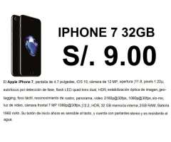 32GB 7 IPHONE S&#x2f;.9 Plan CLARO MAX 189 CAMPAÑA PORTABILIDAD