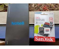 Samsung Galaxy Note 8 64gb Negro N950U Micro Sd 128gb Sandisk Ultra A1