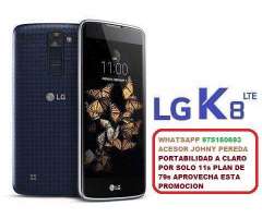 LG K8 PROMO POR SOLO 11s PLAN DE 79s PORTATE A CLARO YA