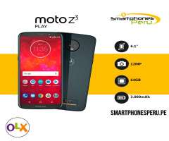 Celular Motorola moto Z3 Play 64GB •Entregamos a en todo Peru• Smartphonesperu.pe