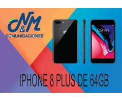 IPHONE 8 PLUS DE 64GB ...LIBRE ..SOMOS COMUNIUCACIONES N M ...