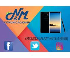 SAMSUNG GALAXY NOTE 8&#x3a;64GB ,4RAM,COLORES.SOMOS COMUNICACIONES N M