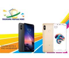 XIAOMI NOTE 6 PRO64GB4RAM NUEVO SELLADO Y SUPER CÓMODO SOMOS TELEFONÍA VIRTUAL PE...